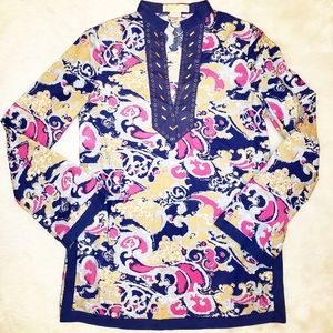 Michael kors linen tunic top size small petite